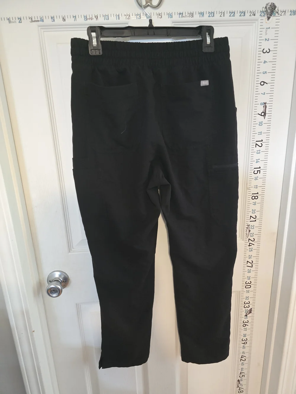 Figs Black Men's Jogger Cargo Pants with White Drawstring